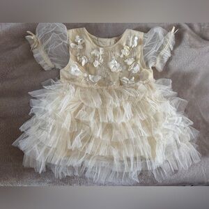 Tutu Du Monde Girl's Bebe Cream Juniper Tulle Tutu Dress Size 3-6 Months